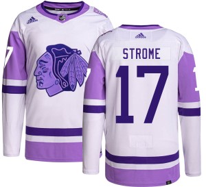 Dylan Strome Men's Adidas Chicago Blackhawks Authentic Hockey Fights Cancer Jersey