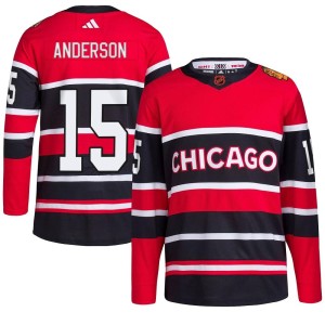 Joey Anderson Youth Adidas Chicago Blackhawks Authentic Red Reverse Retro 2.0 Jersey
