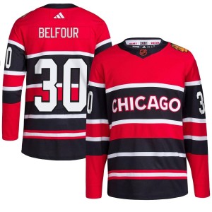 ED Belfour Youth Adidas Chicago Blackhawks Authentic Red Reverse Retro 2.0 Jersey