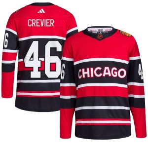 Louis Crevier Youth Adidas Chicago Blackhawks Authentic Red Reverse Retro 2.0 Jersey