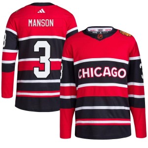 Dave Manson Youth Adidas Chicago Blackhawks Authentic Red Reverse Retro 2.0 Jersey