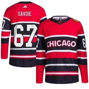 Samuel Savoie Youth Adidas Chicago Blackhawks Authentic Red Reverse Retro 2.0 Jersey