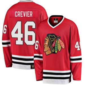 Louis Crevier Men's Fanatics Branded Chicago Blackhawks Premier Red Breakaway Heritage Jersey