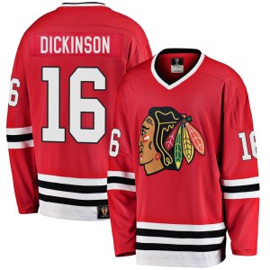 Jason Dickinson Men's Fanatics Branded Chicago Blackhawks Premier Red Breakaway Heritage Jersey