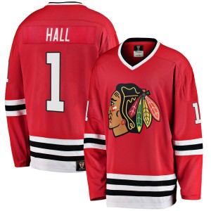 Glenn Hall Men's Fanatics Branded Chicago Blackhawks Premier Red Breakaway Heritage Jersey