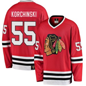 Kevin Korchinski Men's Fanatics Branded Chicago Blackhawks Premier Red Breakaway Heritage Jersey
