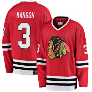 Dave Manson Men's Fanatics Branded Chicago Blackhawks Premier Red Breakaway Heritage Jersey