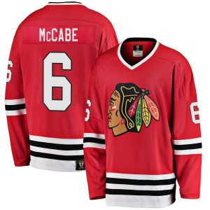 Jake McCabe Men's Fanatics Branded Chicago Blackhawks Premier Red Breakaway Heritage Jersey
