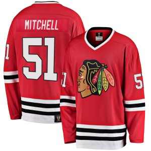 Ian Mitchell Men's Fanatics Branded Chicago Blackhawks Premier Red Breakaway Heritage Jersey