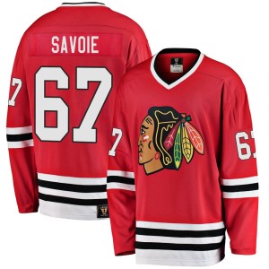 Samuel Savoie Men's Fanatics Branded Chicago Blackhawks Premier Red Breakaway Heritage Jersey