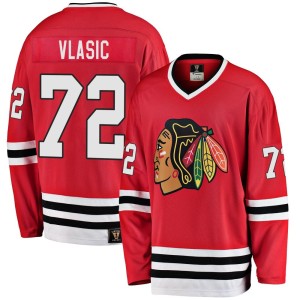 Alex Vlasic Men's Fanatics Branded Chicago Blackhawks Premier Red Breakaway Heritage Jersey