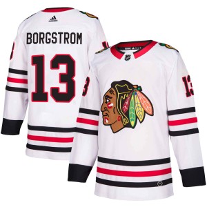 Henrik Borgstrom Men's Adidas Chicago Blackhawks Authentic White Away Jersey