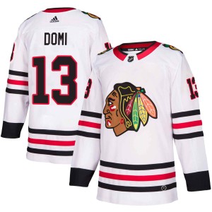 Max Domi Men's Adidas Chicago Blackhawks Authentic White Away Jersey