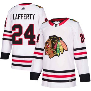 Sam Lafferty Men's Adidas Chicago Blackhawks Authentic White Away Jersey