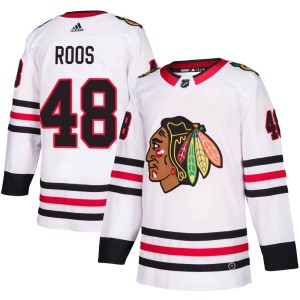Filip Roos Men's Adidas Chicago Blackhawks Authentic White Away Jersey