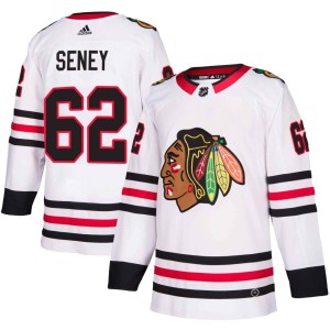 Brett Seney Men's Adidas Chicago Blackhawks Authentic White Away Jersey