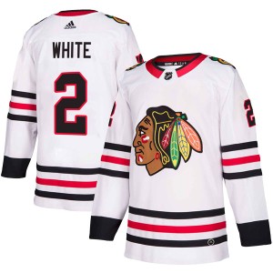 Bill White Men's Adidas Chicago Blackhawks Authentic White Away Jersey