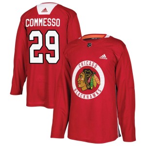 Drew Commesso Youth Adidas Chicago Blackhawks Authentic Red Home Practice Jersey