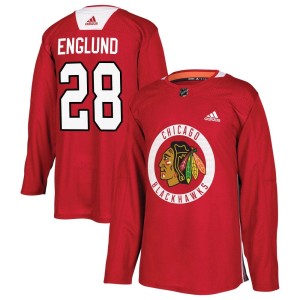 Andreas Englund Youth Adidas Chicago Blackhawks Authentic Red Home Practice Jersey