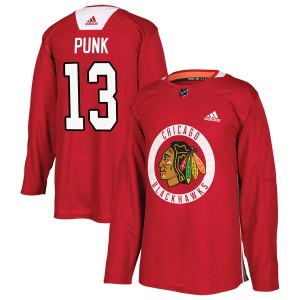 CM Punk Youth Adidas Chicago Blackhawks Authentic Red Home Practice Jersey