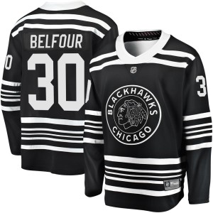 ED Belfour Youth Fanatics Branded Chicago Blackhawks Premier Black Breakaway Alternate 2019/20 Jersey