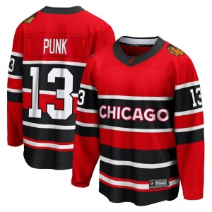 CM Punk Youth Fanatics Branded Chicago Blackhawks Breakaway Red Special Edition 2.0 Jersey