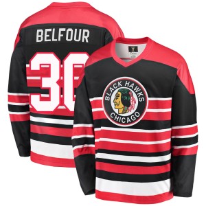 ED Belfour Men's Fanatics Branded Chicago Blackhawks Premier Red/Black Breakaway Heritage Jersey