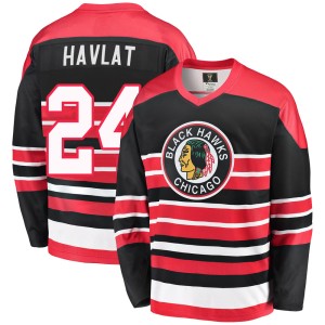 Martin Havlat Men's Fanatics Branded Chicago Blackhawks Premier Red/Black Breakaway Heritage Jersey