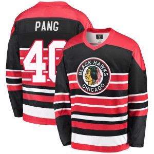 Darren Pang Men's Fanatics Branded Chicago Blackhawks Premier Red/Black Breakaway Heritage Jersey