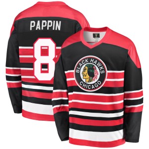 Jim Pappin Men's Fanatics Branded Chicago Blackhawks Premier Red/Black Breakaway Heritage Jersey