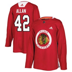 Nolan Allan Men's Adidas Chicago Blackhawks Authentic Red Home Practice Jersey