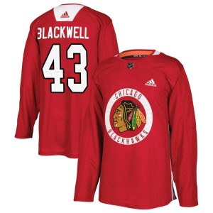 Colin Blackwell Men's Adidas Chicago Blackhawks Authentic Black Red Home Practice Jersey
