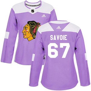 Samuel Savoie Women's Adidas Chicago Blackhawks Authentic Purple Fights Cancer Practice Jersey