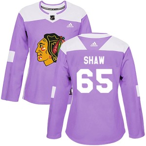 Andrew Shaw Women's Adidas Chicago Blackhawks Authentic Purple Fights Cancer Practice Jersey
