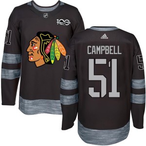 Brian Campbell Men's Chicago Blackhawks Authentic Black 1917-2017 100th Anniversary Jersey