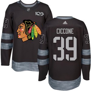 Enrico Ciccone Youth Chicago Blackhawks Authentic Black 1917-2017 100th Anniversary Jersey