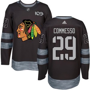 Drew Commesso Youth Chicago Blackhawks Authentic Black 1917-2017 100th Anniversary Jersey