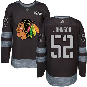 Reese Johnson Youth Chicago Blackhawks Authentic Black 1917-2017 100th Anniversary Jersey