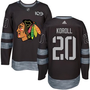 Cliff Koroll Youth Chicago Blackhawks Authentic Black 1917-2017 100th Anniversary Jersey