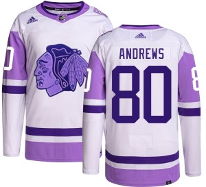 Zach Andrews Youth Adidas Chicago Blackhawks Authentic Hockey Fights Cancer Jersey