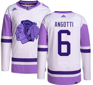 Lou Angotti Youth Adidas Chicago Blackhawks Authentic Hockey Fights Cancer Jersey