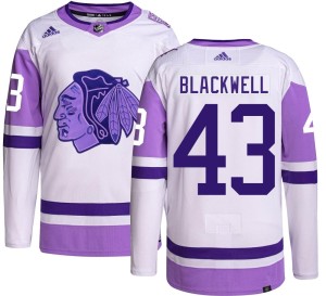 Colin Blackwell Youth Adidas Chicago Blackhawks Authentic Black Hockey Fights Cancer Jersey