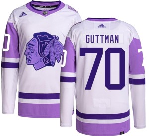 Cole Guttman Youth Adidas Chicago Blackhawks Authentic Hockey Fights Cancer Jersey