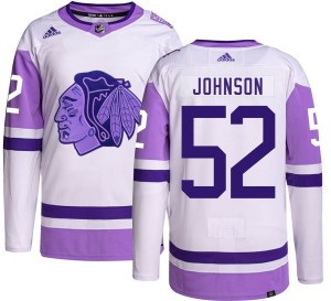 Reese Johnson Youth Adidas Chicago Blackhawks Authentic Hockey Fights Cancer Jersey