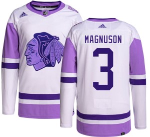 Keith Magnuson Youth Adidas Chicago Blackhawks Authentic Hockey Fights Cancer Jersey