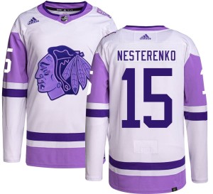 Eric Nesterenko Youth Adidas Chicago Blackhawks Authentic Hockey Fights Cancer Jersey