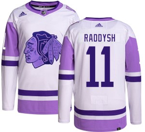 Taylor Raddysh Youth Adidas Chicago Blackhawks Authentic Hockey Fights Cancer Jersey