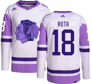 Darcy Rota Youth Adidas Chicago Blackhawks Authentic Hockey Fights Cancer Jersey