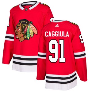 Drake Caggiula Youth Adidas Chicago Blackhawks Authentic Red Home Jersey