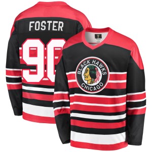 Scott Foster Youth Fanatics Branded Chicago Blackhawks Premier Red/Black Breakaway Heritage Jersey